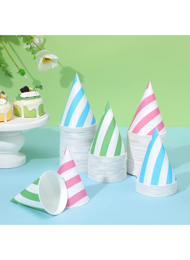 Nuenen Nuenen 600 Pcs Cone Cups Water Cones Snow Cone Cups 6 oz Disposable Paper Cone Cups Bulk Leakproof Cone Cups for Water Cooler Dispenser Ice Cream Slush Machine Office Party Home WeddingStriped  - Image 4