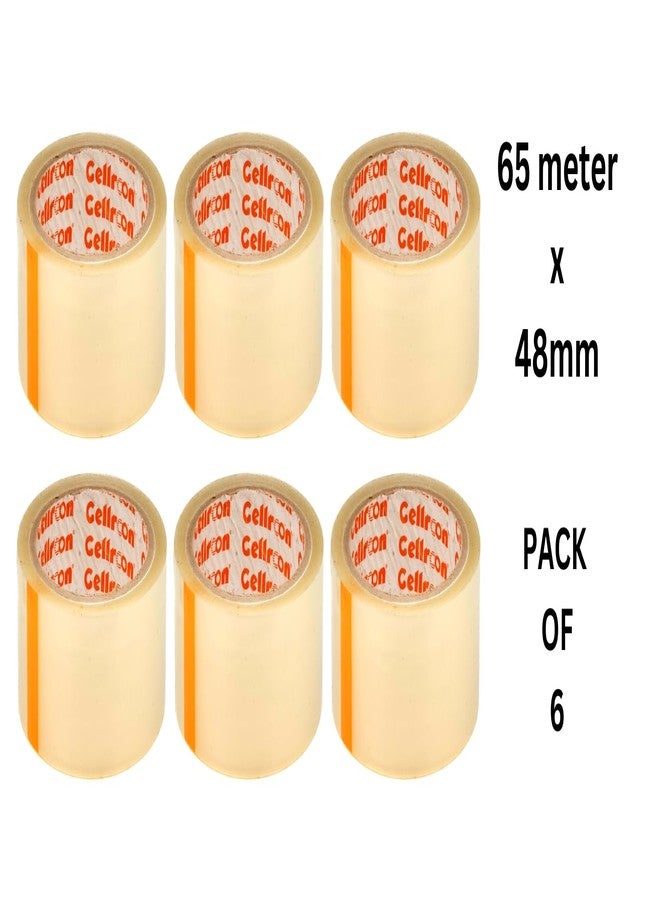 Cellroon Transparent cello tape (2inch / 65meters) it is use for Office task's, craft and DIY Projects, Packaging and Shipping | Quick Fixes, Invisible Bonding, Cost-Effective (pack of 6) - Image 2