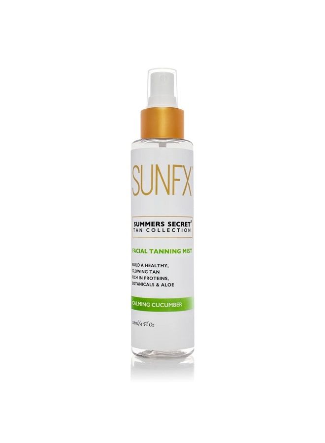 sunfx NEW SunFX Ultra Hydrating Facial Tanning Mist for face & body (4floz) - Hyaluronic Acid - Vegan - Cruelty-Free - Long Lasting Self Tanner (Cooling Cucumber) - Image 1
