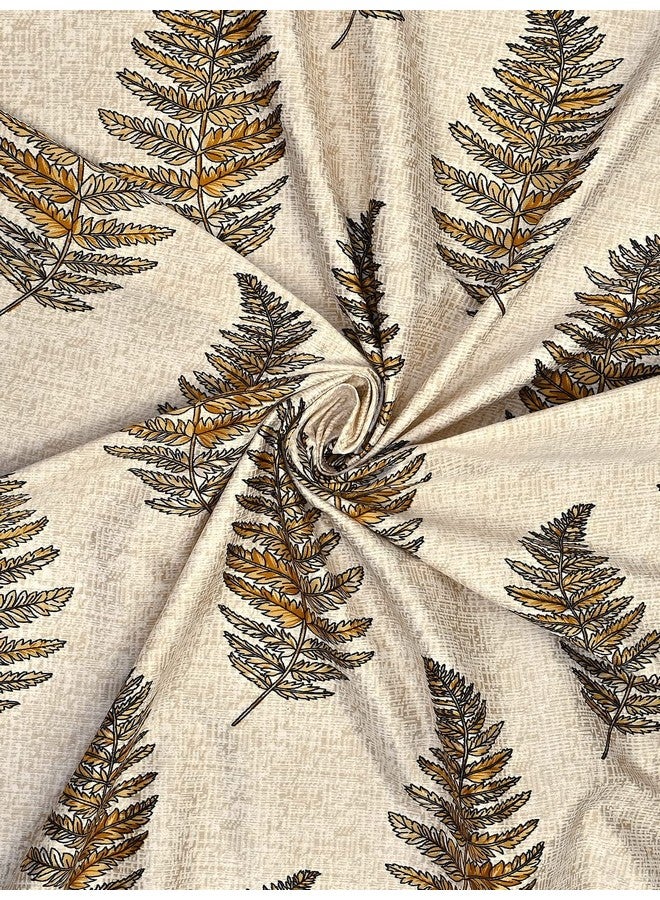 Cortina Cortina 2 Piece Leaf Design Panel Eyelet Polyester Long Door Curtain - 9-Feet, Brown - Image 3