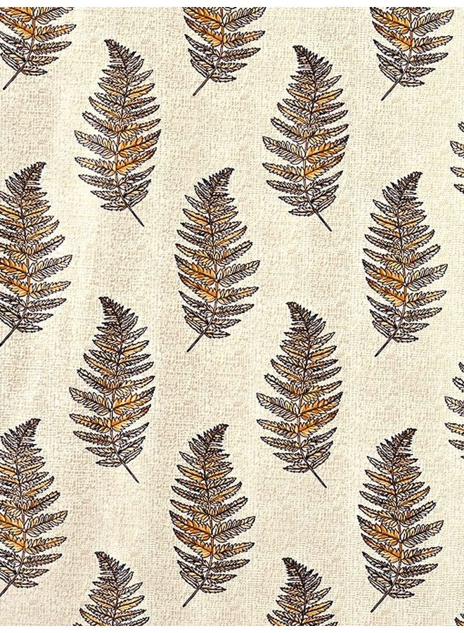 Cortina Cortina 2 Piece Leaf Design Panel Eyelet Polyester Long Door Curtain - 9-Feet, Brown - Image 4