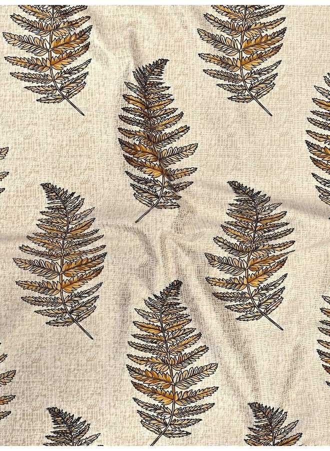 Cortina Cortina 2 Piece Leaf Design Panel Eyelet Polyester Long Door Curtain - 9-Feet, Brown - Image 5