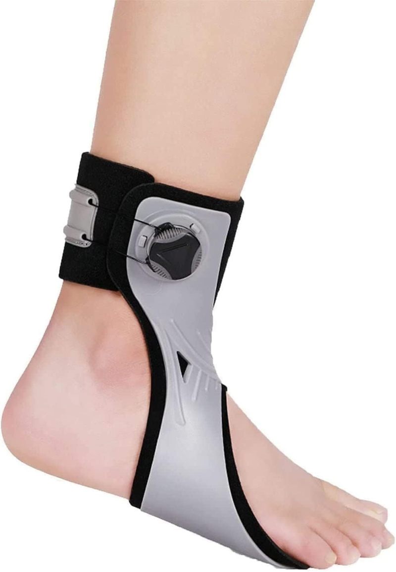 Ankle Foot Orthosis With Bionic Lift - Large Grey Drop Foot Brace Integrated BOA Lacing For Hemiplegia Recovery Walking Stabilizer Support - Image 1