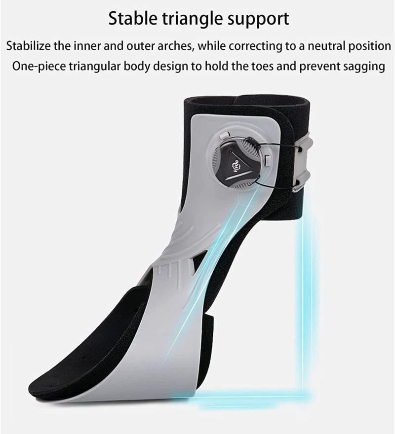 Ankle Foot Orthosis With Bionic Lift - Large Grey Drop Foot Brace Integrated BOA Lacing For Hemiplegia Recovery Walking Stabilizer Support - Image 3