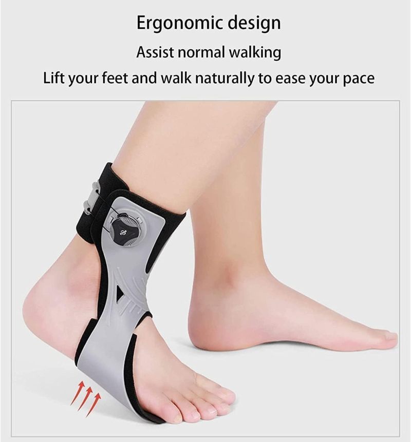 Ankle Foot Orthosis With Bionic Lift - Large Grey Drop Foot Brace Integrated BOA Lacing For Hemiplegia Recovery Walking Stabilizer Support - Image 4
