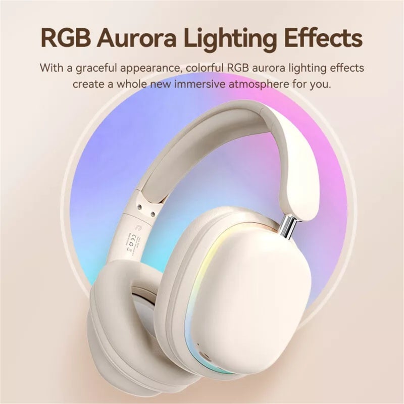 Wireless Headset: Pink Foldable Ergonomic Design - Advanced 5.3 Bluetooth With Low Latency Gaming HiFi Sound 40mm Drivers For Home Gaming, Daily Use And Mobile Devices - Image 3