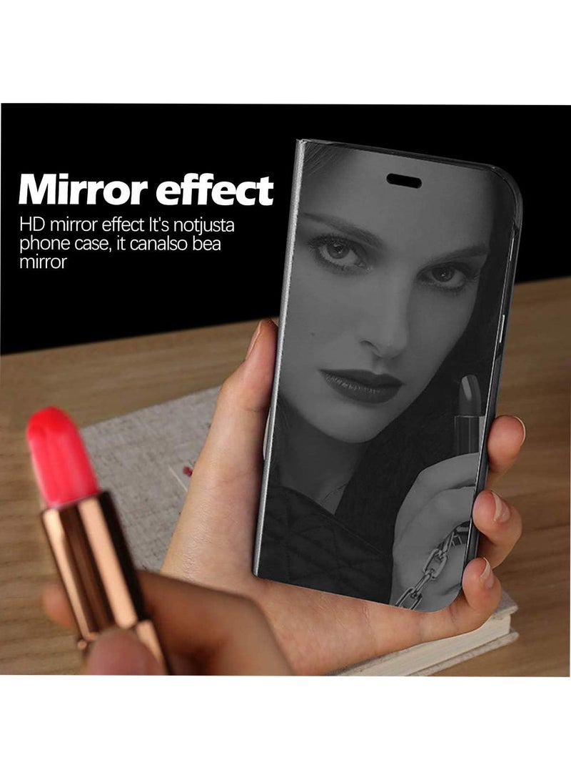 Aookay Compatible with Samsung Galaxy S25 Ultra Case, Flip Leather Cover Clear View Mirror Shockproof Cover with Kickstand Anti-Scratch Protective Phone Cover for Samsung S25 Ultra 5G (Black) - Image 4