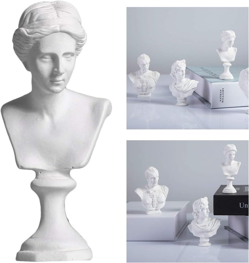 klarakoBust Statue Sculpture,Classic Greek Figure Head Statue Art Craft Resin Figurine Head Sculptures Decoration Sketch Ornament Small klarakoVenus - Image 3