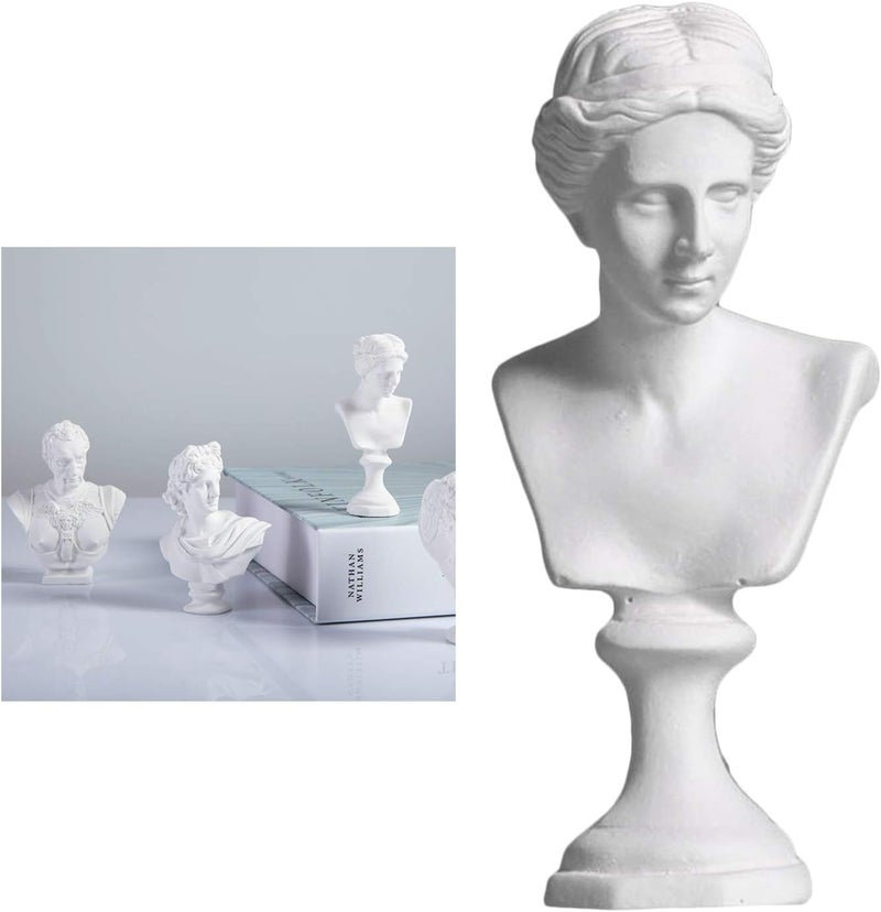 klarakoBust Statue Sculpture,Classic Greek Figure Head Statue Art Craft Resin Figurine Head Sculptures Decoration Sketch Ornament Small klarakoVenus - Image 1