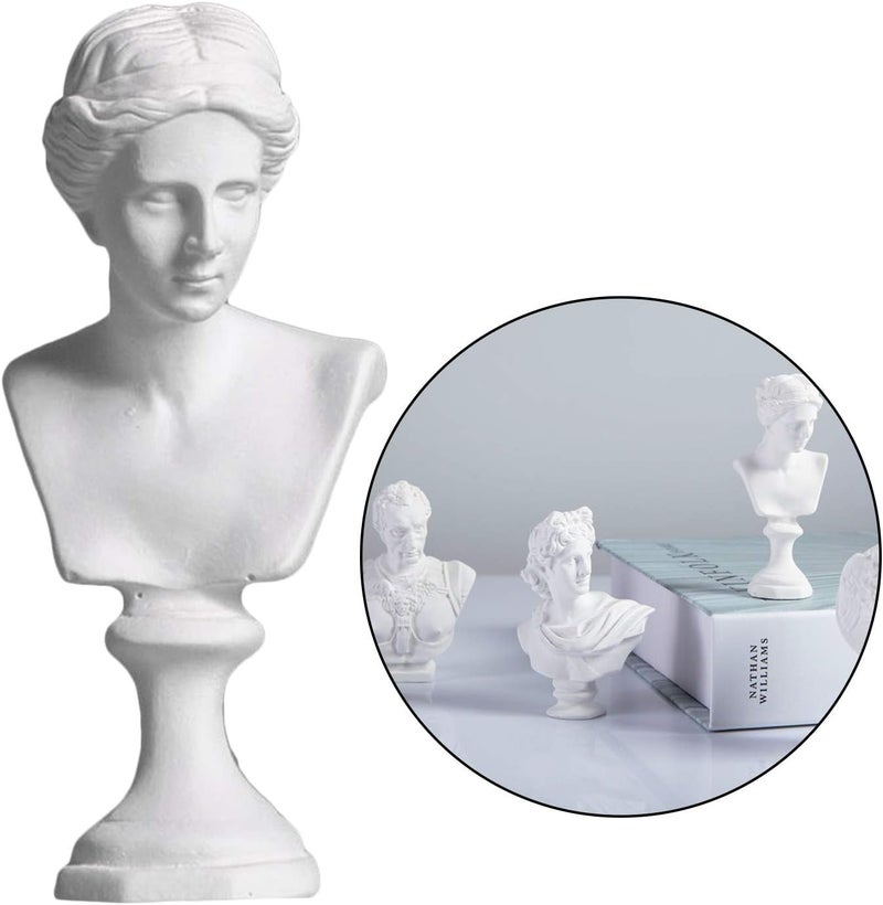 klarakoBust Statue Sculpture,Classic Greek Figure Head Statue Art Craft Resin Figurine Head Sculptures Decoration Sketch Ornament Small klarakoVenus - Image 2