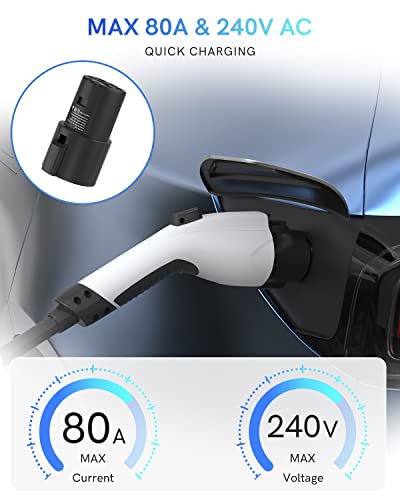 SEGUMA J1772 to Tesla Charger Adapter, Up to 80Amp 240v AC, Mobile EV Adapter for Tesla Model 3/Y/X/S with Fast Charging, Compatible with EVSE Charger, SAE J1772 Charging Adaptor for Tesla Cars Only - Image 5