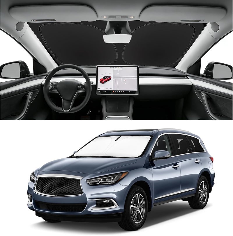 SLOGENTO Sun Shade for Infiniti QX60 Windshield Sunshades for 2014-2023 2024 2025 Infiniti QX60 Windshield Cover Front Window Shields 240T Silver Coating Protector Sun Visor Blocks UV Rays Car Accessories - Image 1