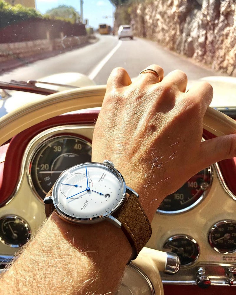 FEICE Bauhaus Watch Men's Automatic Watch Mechanical Watches Analog Leather Strap Casual Dress Watches for Men with Domed Mirror - FM202 (Brown) - Image 4