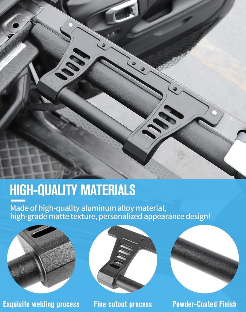 JeCar Aluminum Alloy Grab Handle for Jeep Wrangler JL & Gladiator JT (2018-2023) - Black - Image 2