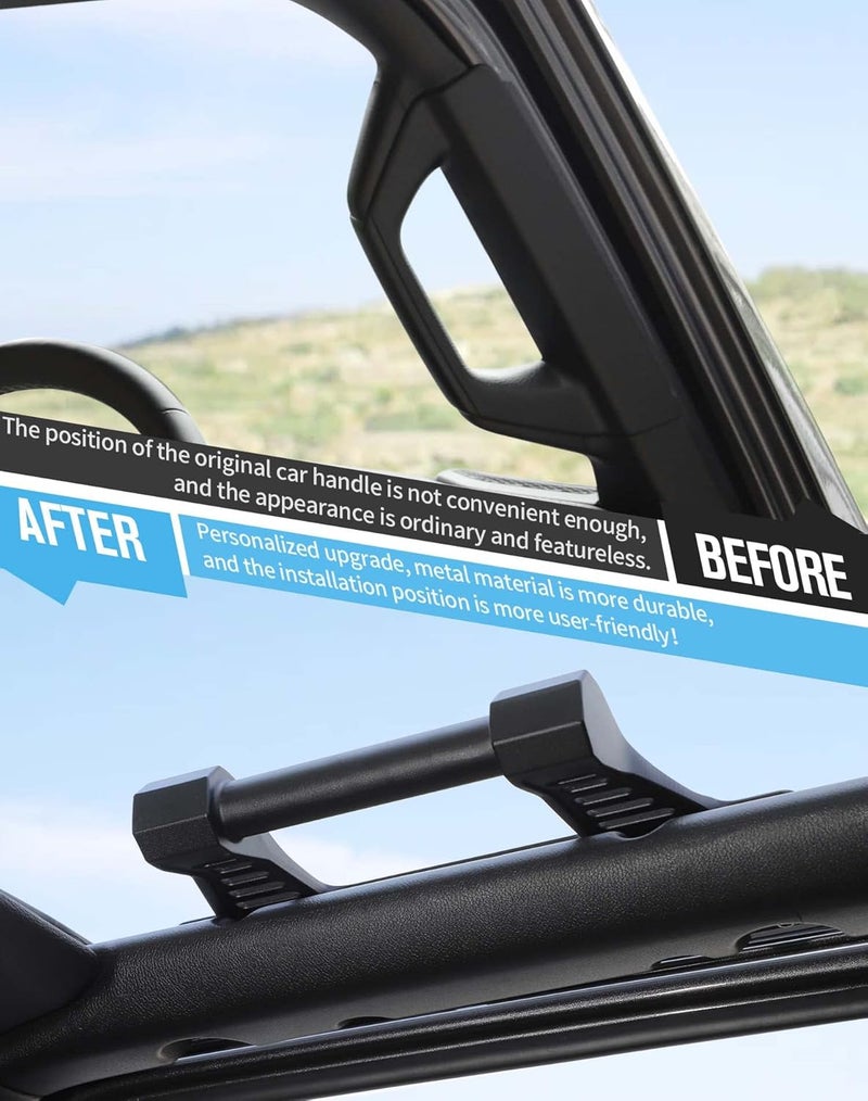 JeCar Aluminum Alloy Grab Handle for Jeep Wrangler JL & Gladiator JT (2018-2023) - Black - Image 3