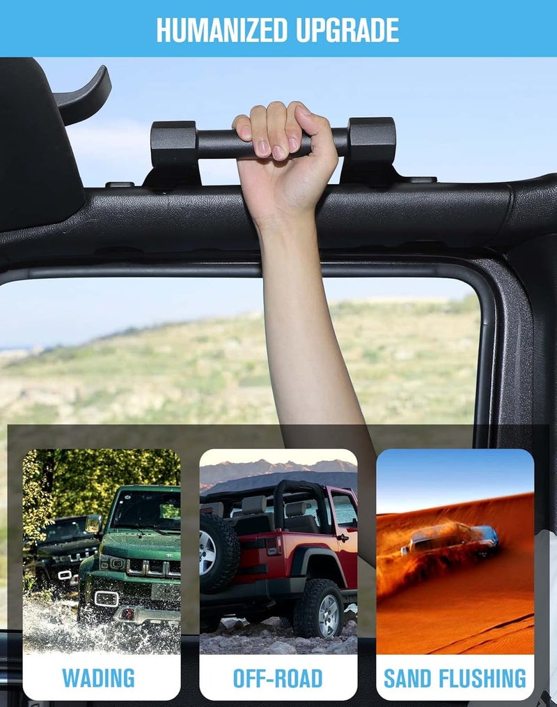 JeCar Aluminum Alloy Grab Handle for Jeep Wrangler JL & Gladiator JT (2018-2023) - Black - Image 5