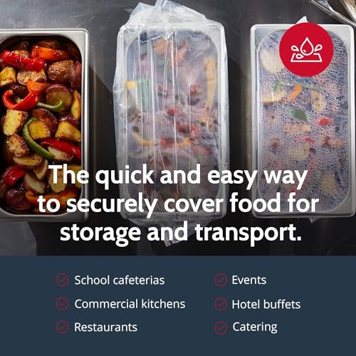 PanSaver Disposable Clear Third Pan Covers for Shrink Tight Food Storage & Easy Transportation - Commercial Food Cover (20 x 6 IN, 50 Pack) - Image 5