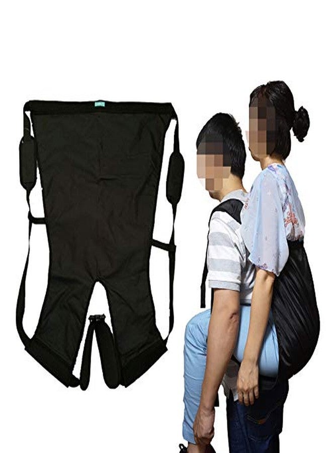 DOPHO Double Layer Patient Lift Sling Carrier One-Person Transferring Belt for Carrying Up and Down Stairs to Bed,Wheelchair,Chair,Car,Vehicle for Elderly,Handicapped,Disabled,Bedridden (Black, Large) - Image 1