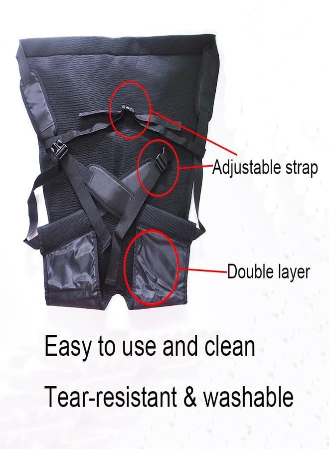 DOPHO Double Layer Patient Lift Sling Carrier One-Person Transferring Belt for Carrying Up and Down Stairs to Bed,Wheelchair,Chair,Car,Vehicle for Elderly,Handicapped,Disabled,Bedridden (Black, Large) - Image 5