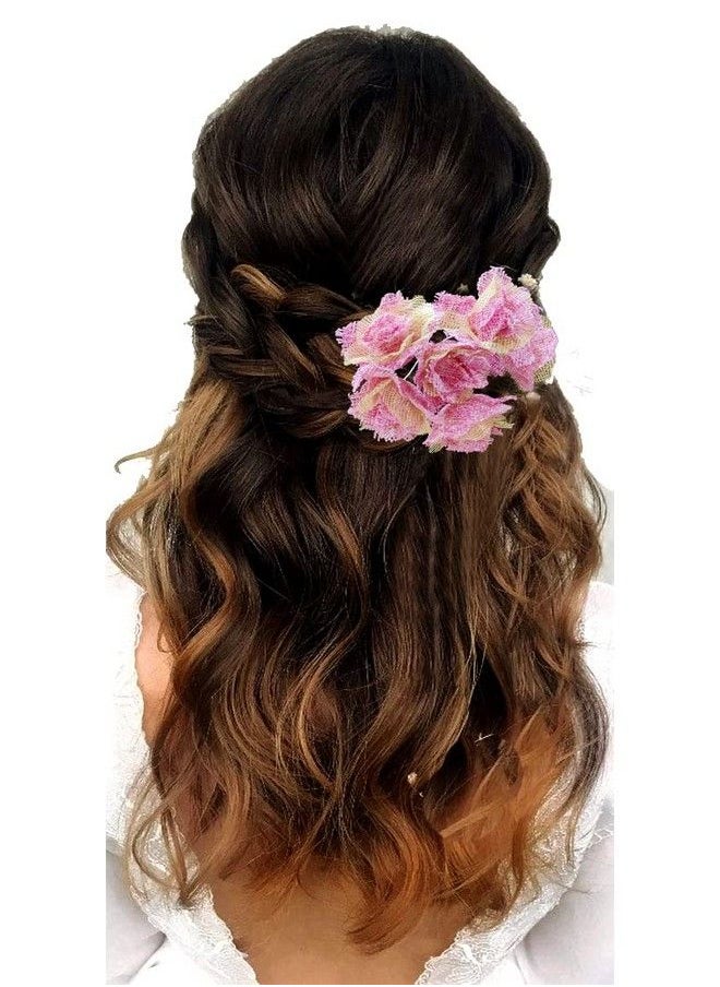 Hair Flare Artificial Hair Accessories Bridal Hair Pins For Wedding For Women And Girls2284 Baby Pink  - Image 3