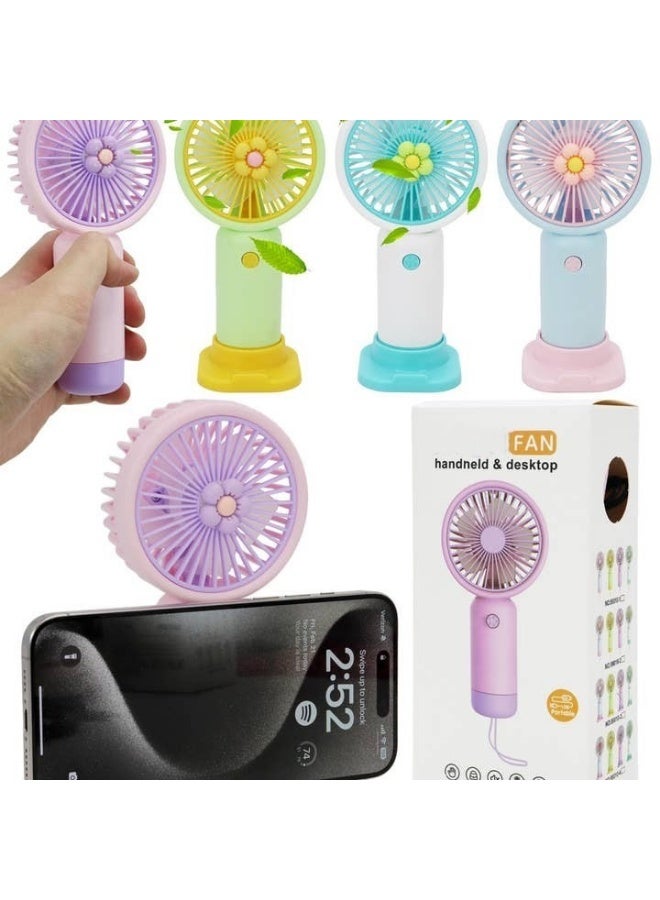 NEXORA SR Handheld Fan, Mini Table Fan, Portable Rechargeable Battery USB Personal Hand Fan, with Stand/Holder for Car Outdoor Camping Office Home Travel - Image 2