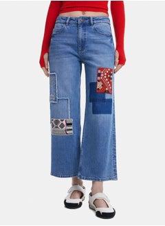 DESIGUAL Straight jeans with patches  - Image 2