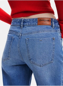 DESIGUAL Straight jeans with patches  - Image 4
