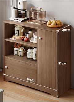 AGD AGD Kitchen Cabinet, Coffee Cabinet With Storage Space, Multifunctional Kitchen Storage Cabinet For Home Use, Control Console For Home Kitchen And Living Room In Black Oak Color  - Image 3
