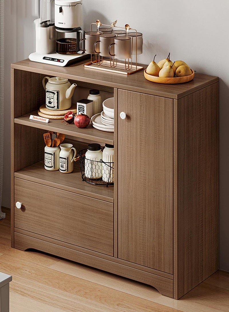 إيه جي دي خزانة مطبخ من إيه جي دي، خزانة قهوة مع مساحة تخزين متعددة الوظائف للاستخدام المنزلي، وحدة تحكم للمطبخ المنزلي وغرفة المعيشة بلون خشب البلوط الاسود - Image 2