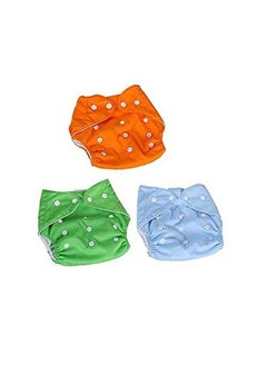 Chinmay Kids Reusable Cloth Diaper Nappies ;Nappy Pants; For Newborn Child Toddler Infant Combo Of 3 Piece(Orange Green & Blue) (Assorted Colours) 02 Years (Insert Pad Not Included)Pack Of 3  - Image 1