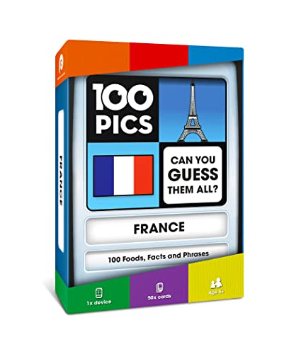 100 PICS France Game Kids Games Card Games Fun Travel Games Learning Resources Card Games for Adults and Kids Family Games Flash Cards Travel Ages 6 - Image 1