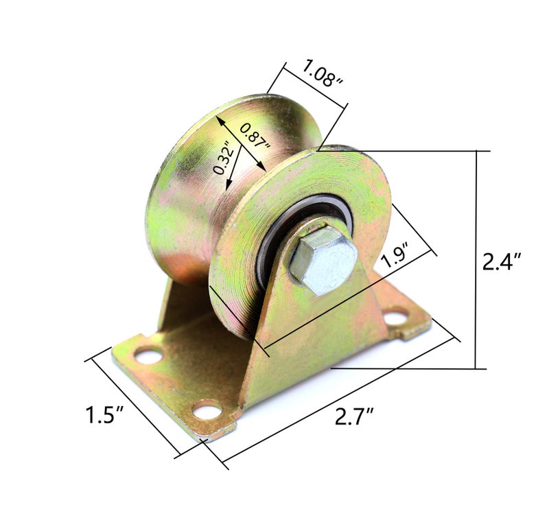 Anmeilexst 2 Pcs 2" U-Groove Track Wheel, Sliding Door Roller, for Track Sliding Doors and Mechanical Carts (Color Galvanizing) - Image 4