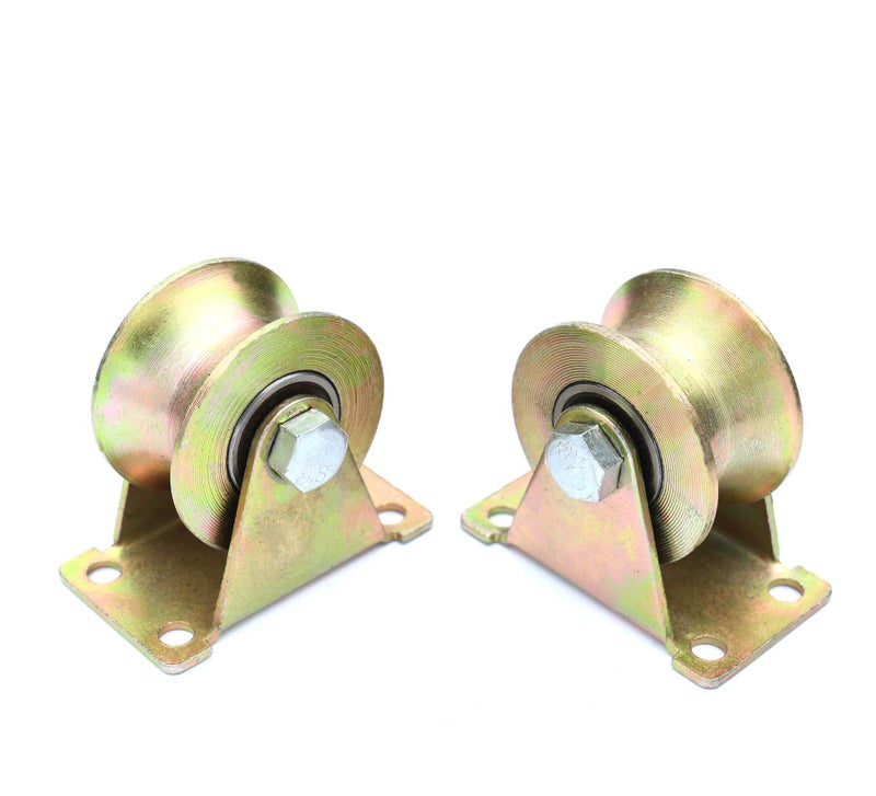 Anmeilexst 2 Pcs 2" U-Groove Track Wheel, Sliding Door Roller, for Track Sliding Doors and Mechanical Carts (Color Galvanizing) - Image 1