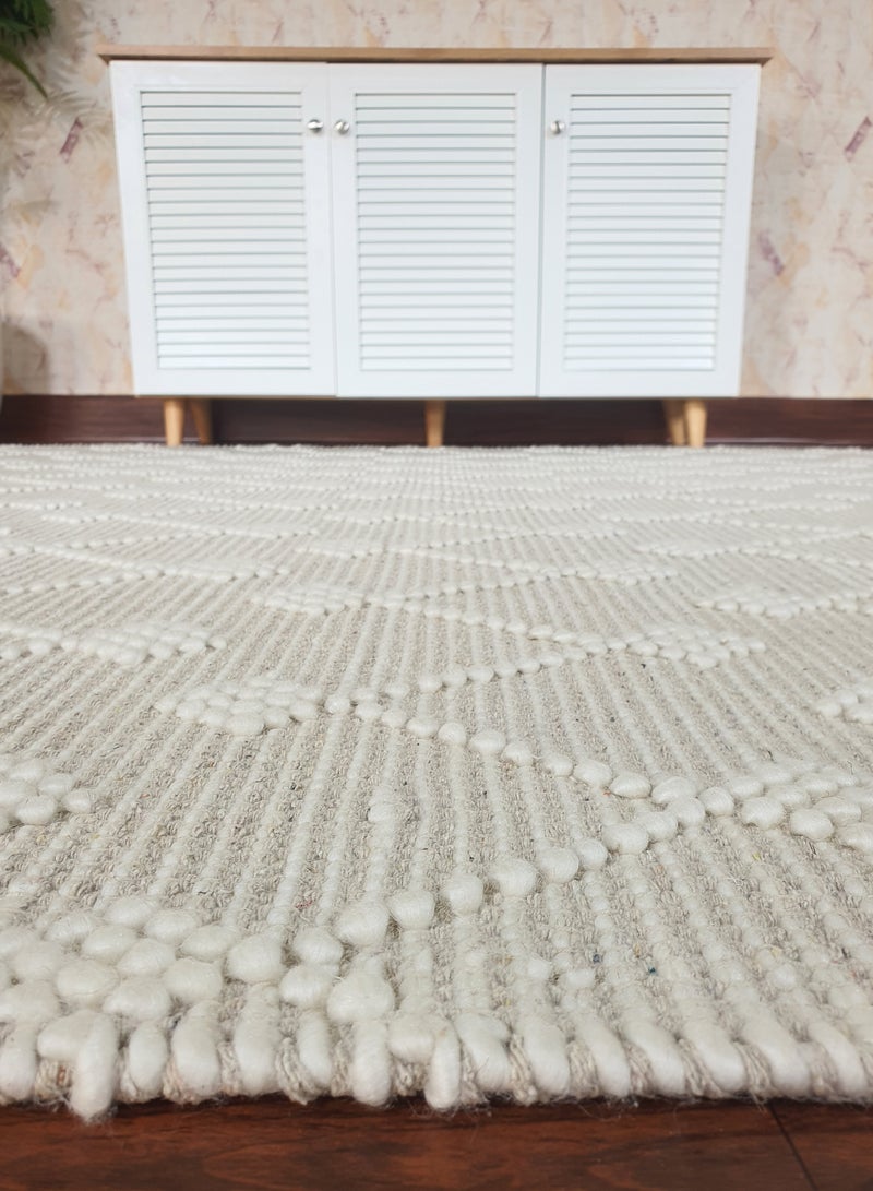 Ramsha Handmade woven rug 200x300 cm area rug for bedroom livig room carpet Woven rug natural and white color rug srn-005 - Image 2
