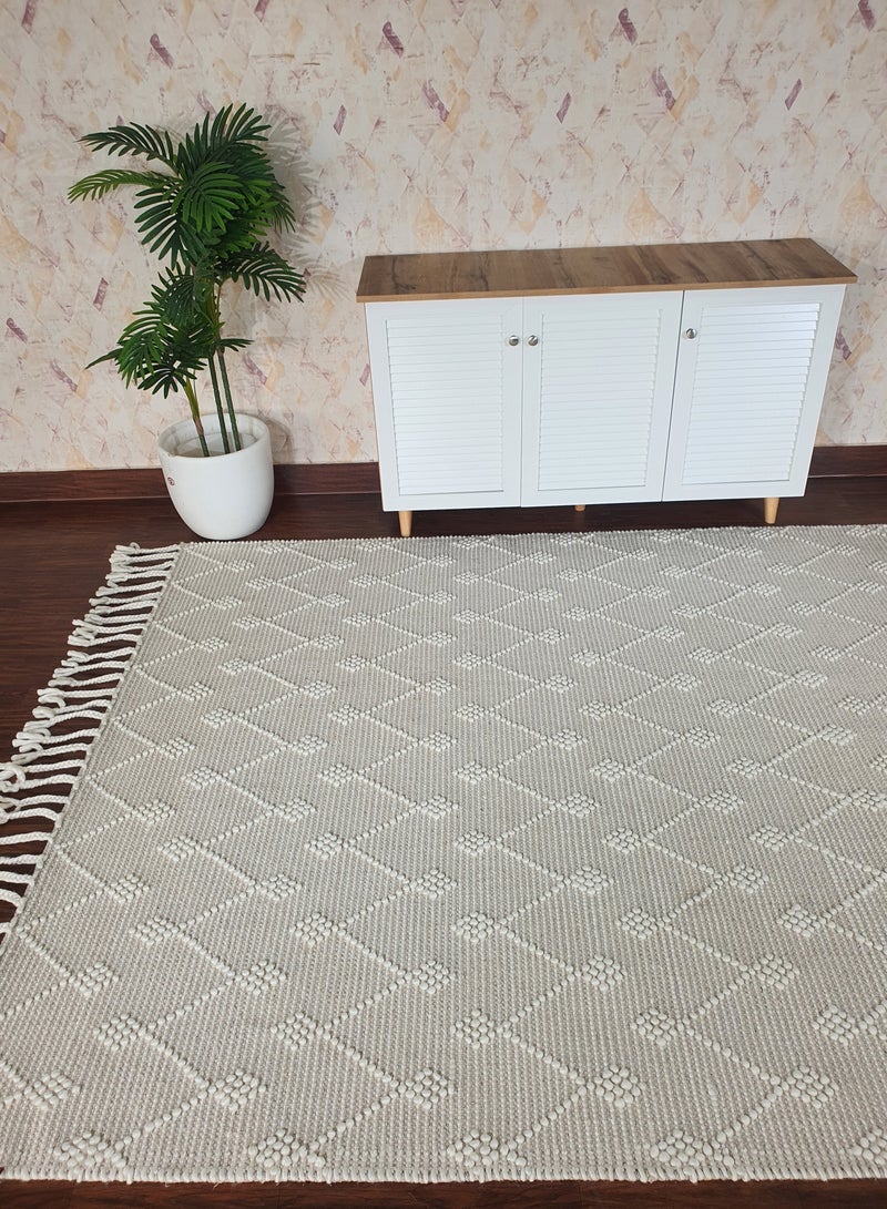 Ramsha Handmade woven rug 200x300 cm area rug for bedroom livig room carpet Woven rug natural and white color rug srn-005 - Image 1