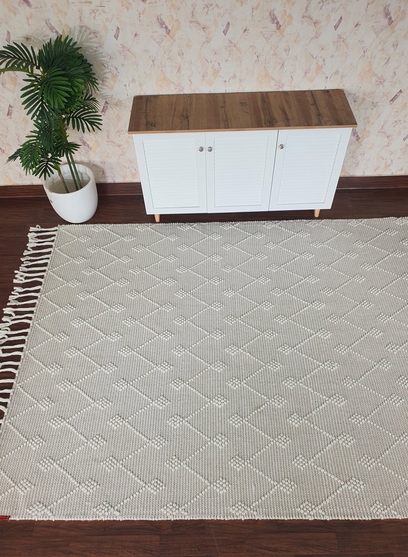 Ramsha Handmade woven rug 200x300 cm area rug for bedroom livig room carpet Woven rug natural and white color rug srn-005 - Image 3