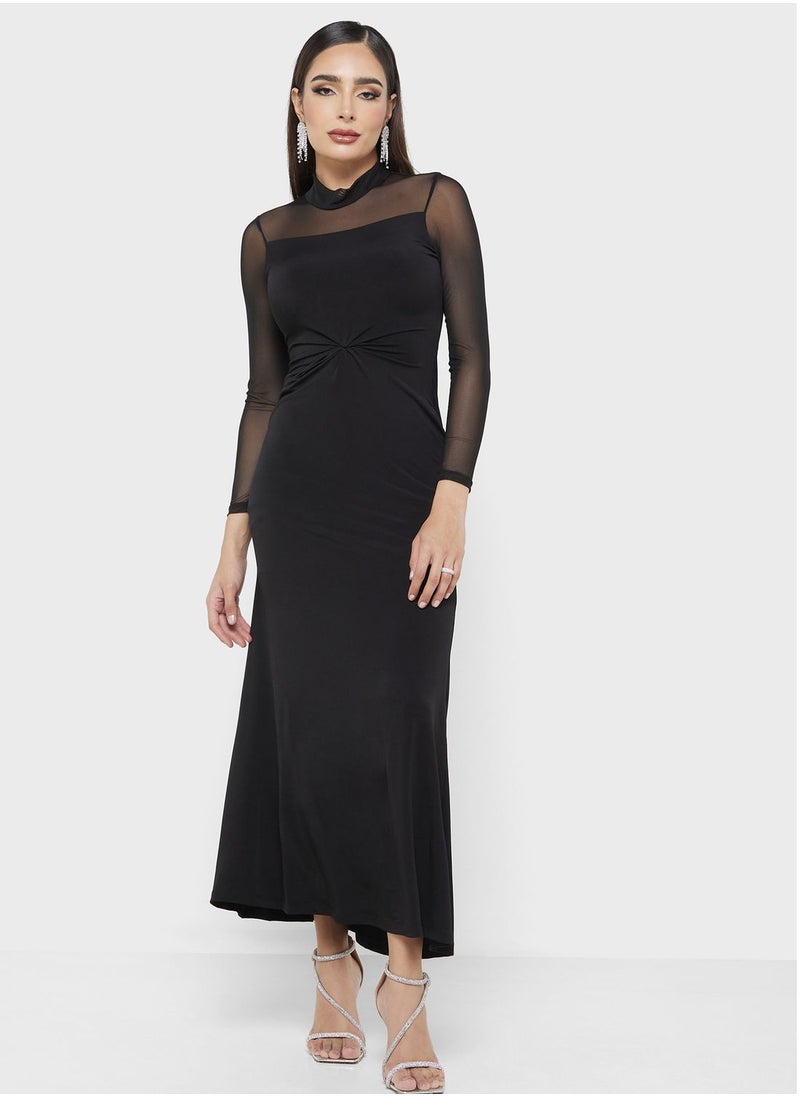 Ella Limited Edition - Halter Neck Mesh Patch Dress - Image 1