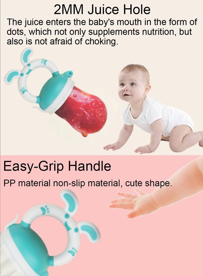 ZCM-HAPPY 4 Piece Baby Soft Chew Silicone Fresh Fruit and Vegetable Pacifier and Baby Fruit Sucker - Image 3