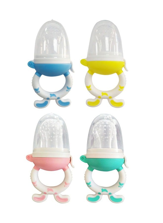 ZCM-HAPPY 4 Piece Baby Soft Chew Silicone Fresh Fruit and Vegetable Pacifier and Baby Fruit Sucker - Image 1