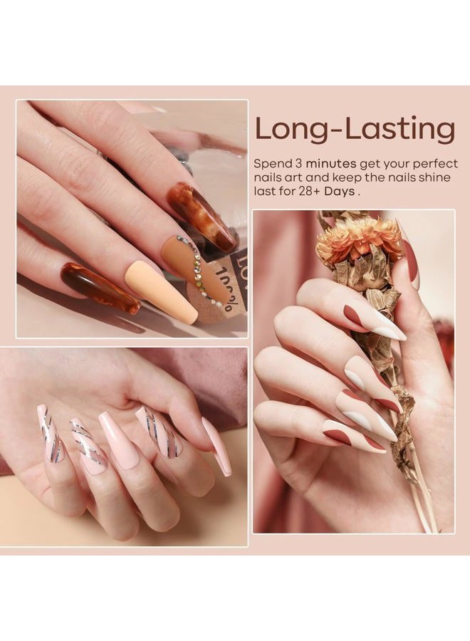 modelones Gel Nail Polish Kit -6 Colors Spring Nude Pink Gel Polish Set Skin Tones Neutral Brown Soak Off Gel Nail Kit Manicure DIY Nail Art Salon Home Gift - Image 4