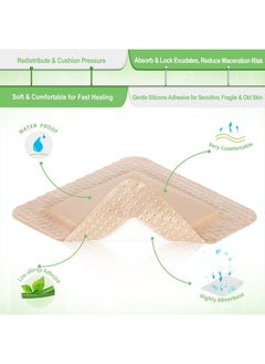 NeuHeils Silicone Adhesive Foam Dressing with Gentle Border 4''x4'' for Bed Sore Leg Ulcer 10 Pack, High Absorbency Waterproof Silicone Wound Bandage - pzsku/ZA0D07FBBC9B62974ABE9Z/45/_/1715591935/236fa8a1-8c2c-4a54-a428-3cc3c4211d4b