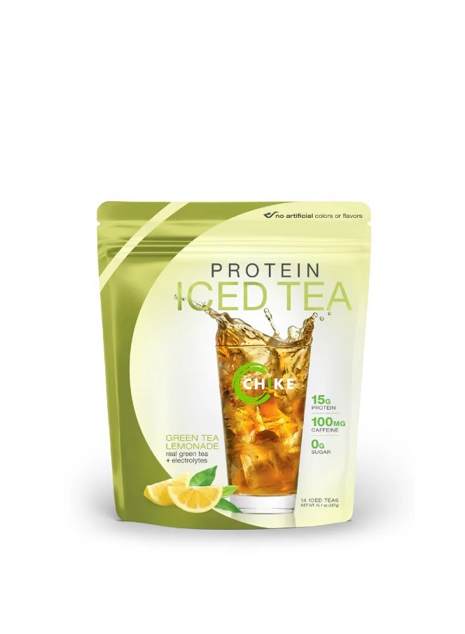 Chike Protein Iced tea Green tea lemonade 14 iced teas 10.1 oz  (287g) - Image 1