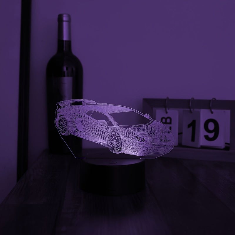 3D Night Light Modern Creative Supercar LED Desk Lamp Touch Color Changing USB Powered Home Bedroom Decor - Image 2