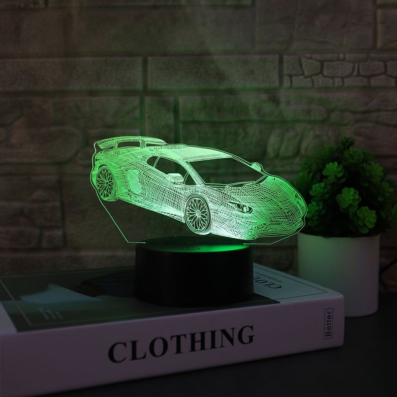 3D Night Light Modern Creative Supercar LED Desk Lamp Touch Color Changing USB Powered Home Bedroom Decor - Image 5