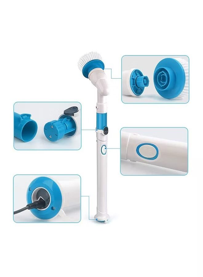 5-Piece Spin Scrubber Blue/White/Silver - Image 5