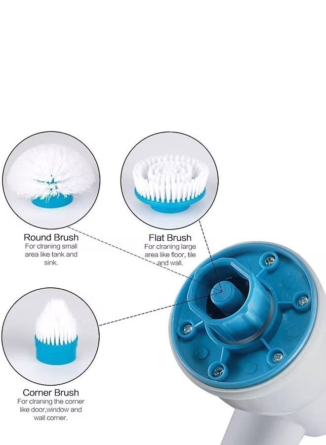 5-Piece Spin Scrubber Blue/White/Silver - Image 3