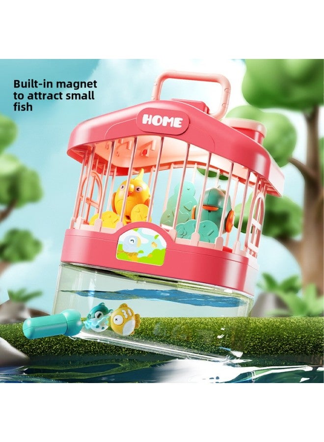 Talking Birdcage Aquarium Children's Early Education Voice Control Induction Simulation Bird With Light Music Educational Toys-Colour:Green  2-in-1 Birdcage Fish Tank-voice Control To Speak E-commerce Box  - Image 5