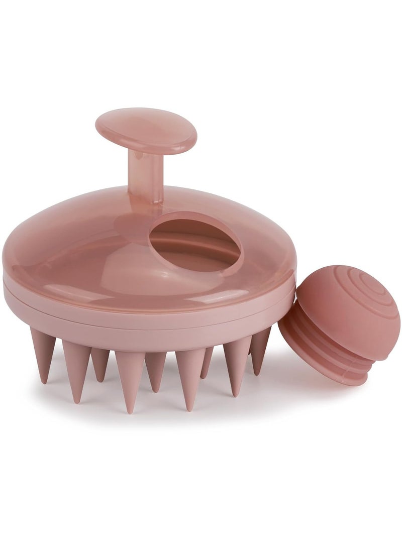 إسكدنيا 【فرشاة شامبو لتنظيف فروة الرأس مع موزع】- فرشاة تدليك فروة الرأس وتقشير السيليكون للتنظيف العميق وإزالة القشرة ونمو الشعر - أداة استحمام مناسبة للأظافر الطويلة لجميع أنواع الشعر (وردي) - Image 1