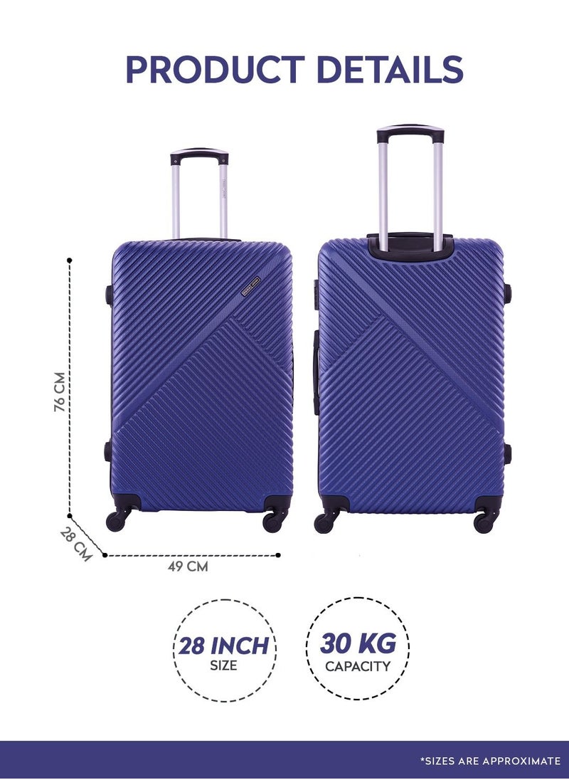 Vizro ABS Hardside Spinner Check In Large Luggage Trolley 28 Inch Navy