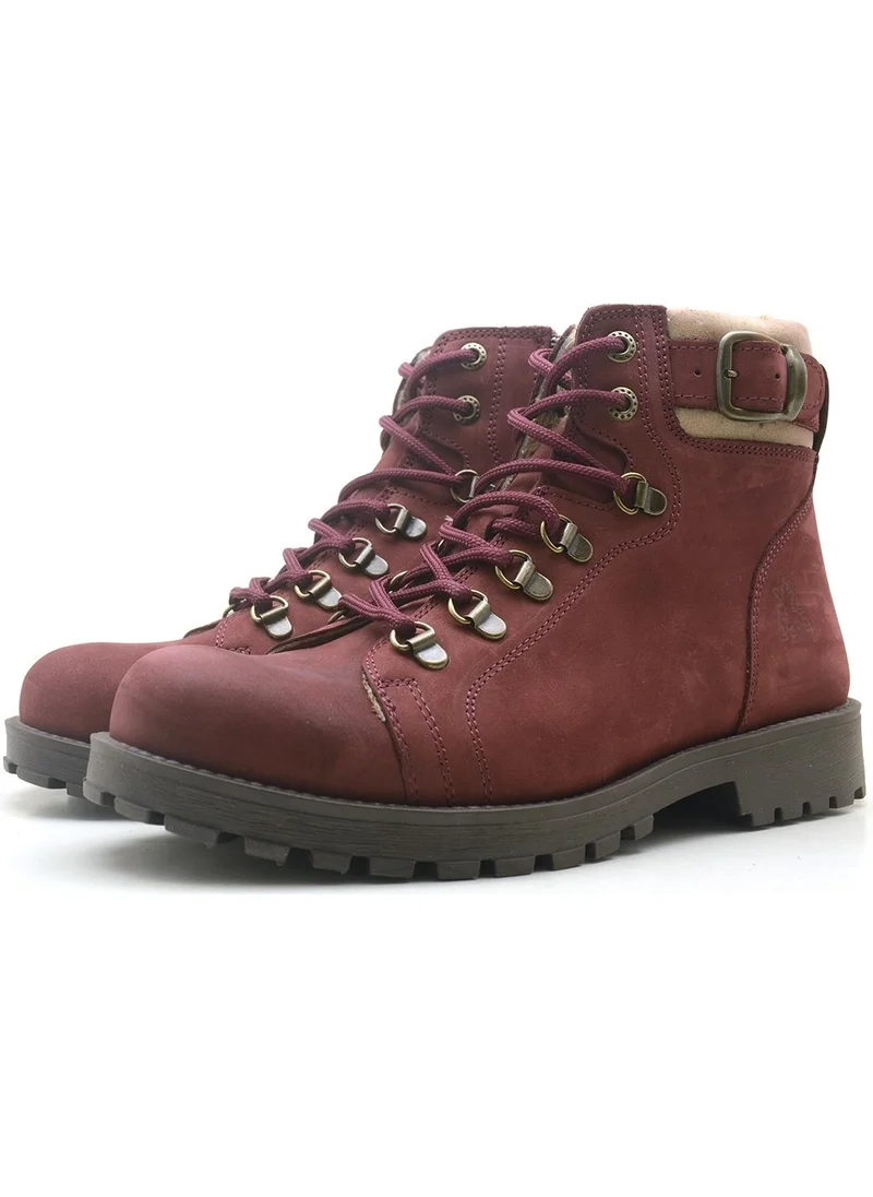راكر plus Griffon Genuine Leather Burgundy Zippered Boots